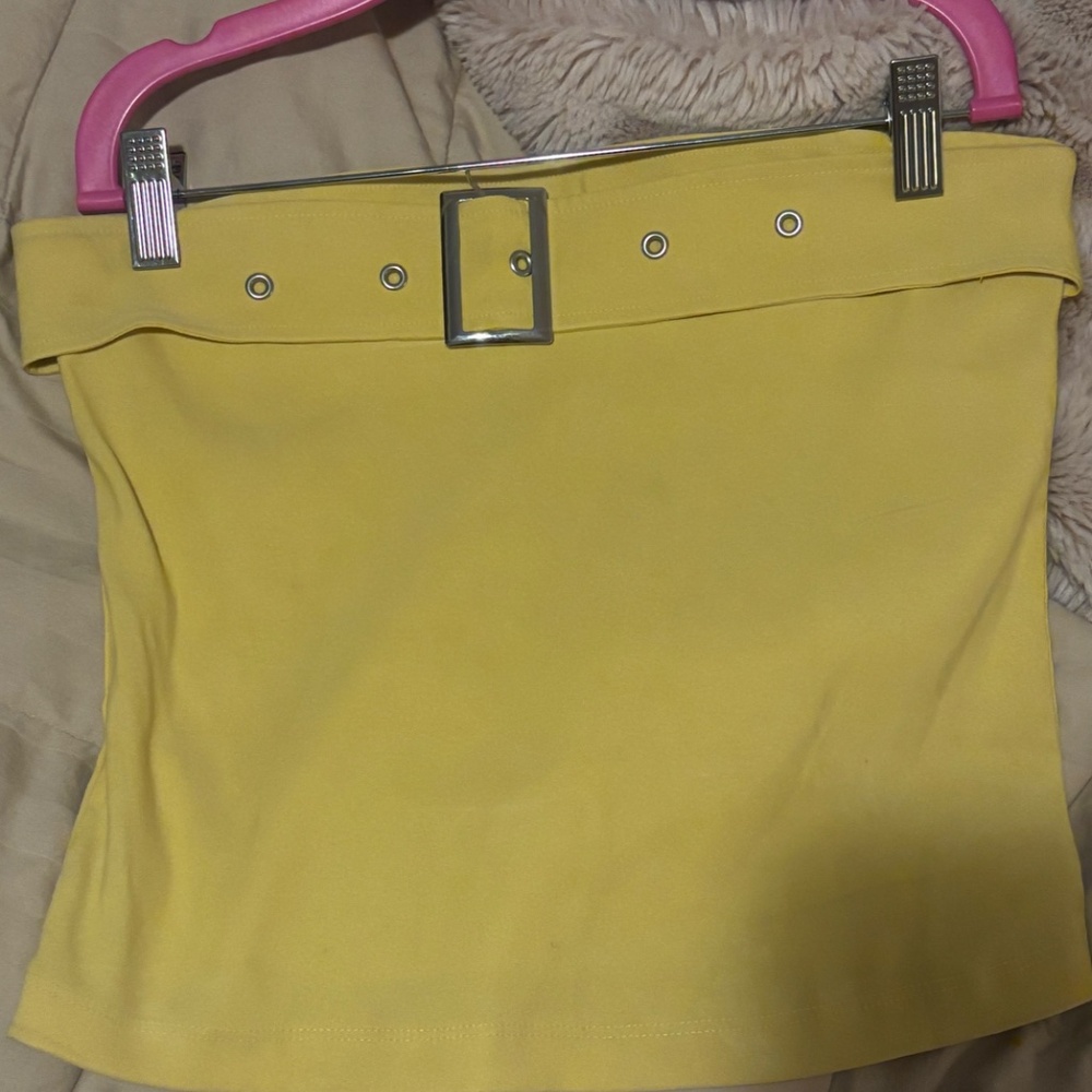 Zara Yellow Belt Tube Top Size Medium